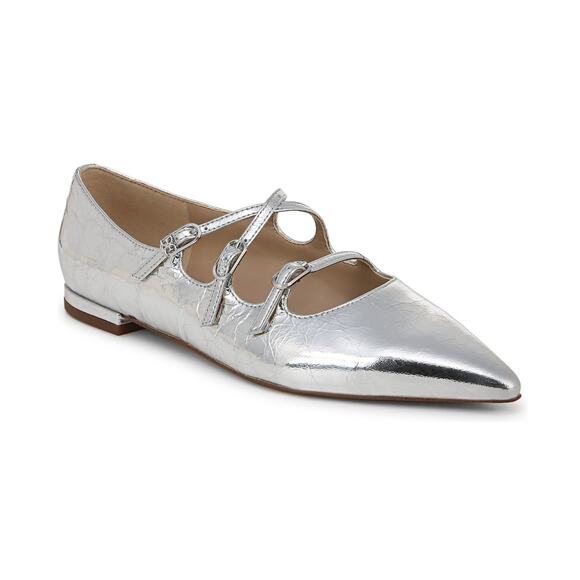 NWT  Sam Edelman Women's Cass Mary Jane Flat Soft Silver 5.5 Medium - Picture 1 of 2